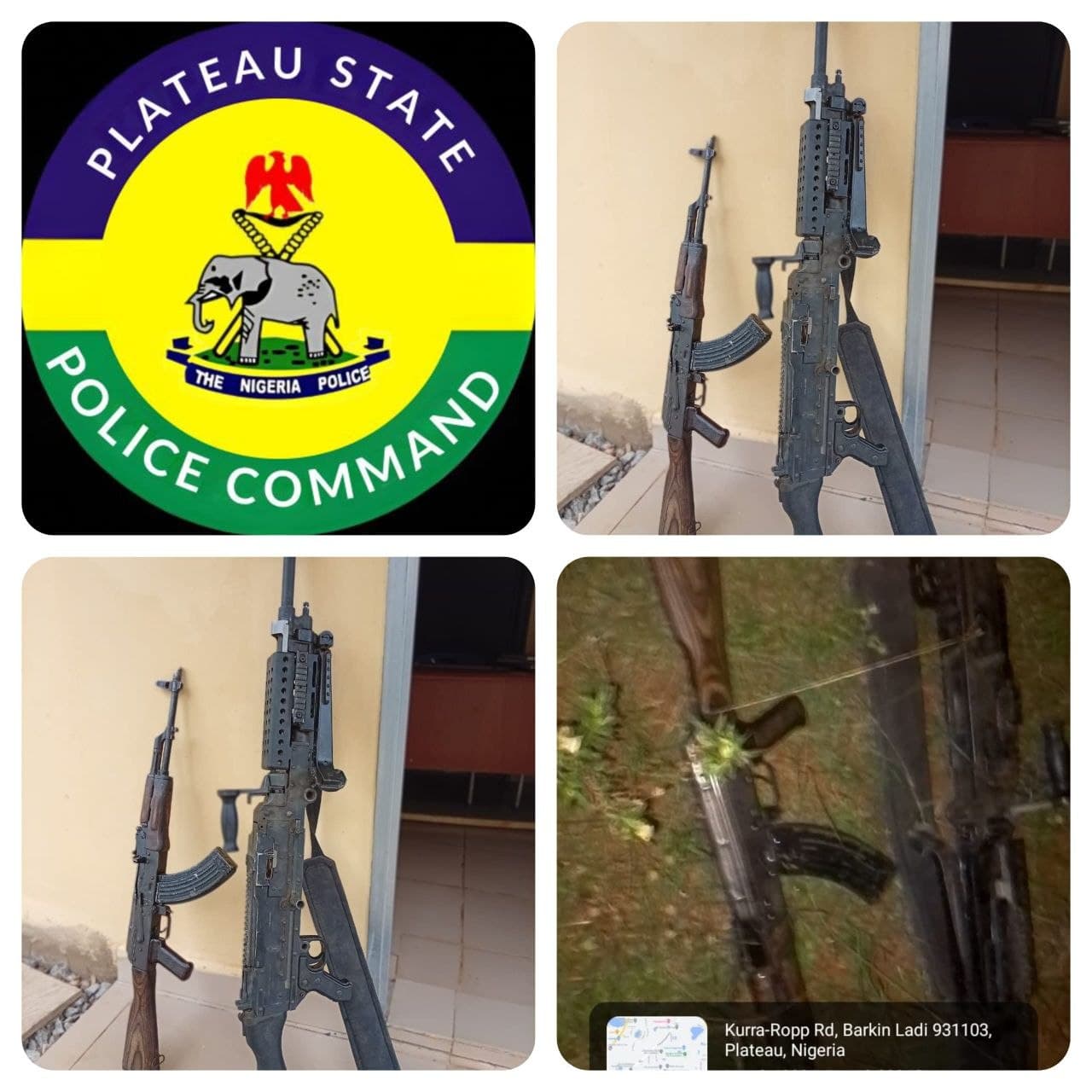Police recover GPMG, AK-47, other rifles from fleeing bandits in Plateau