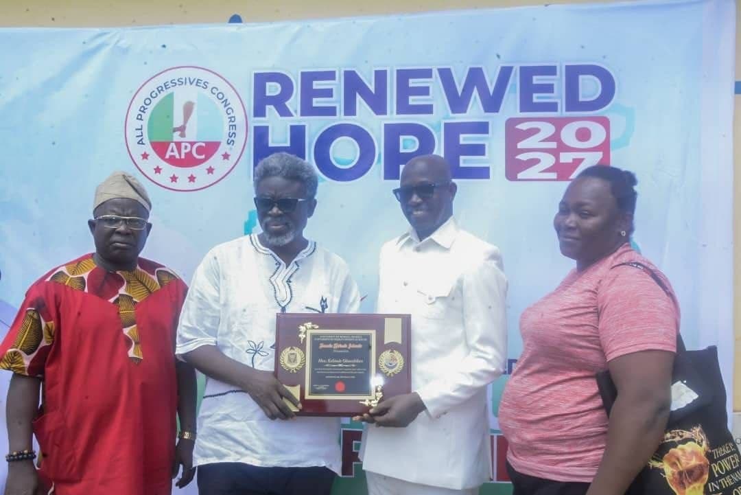 From left, Professor Nureni Adewole, Member, UI Sports Academy, Professor Olufemi Adegbesan, Chairman, U I Sports Academy Hon.Kehinde Olaosebikan, the awardee and Founder PBAT-KO Grassroots Movement and Dr Ajijola Oluchi Mullie, Secretary, U ISports Academy